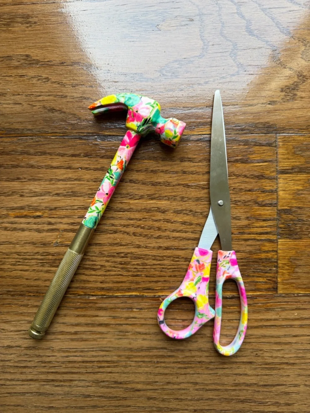 Floral Multicolor Craft Hammer and Scissors Set
